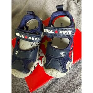 Bull Boys Boy Girl Dinosaur Sandals Size US 9 Gray Navy kids boys girls shoes